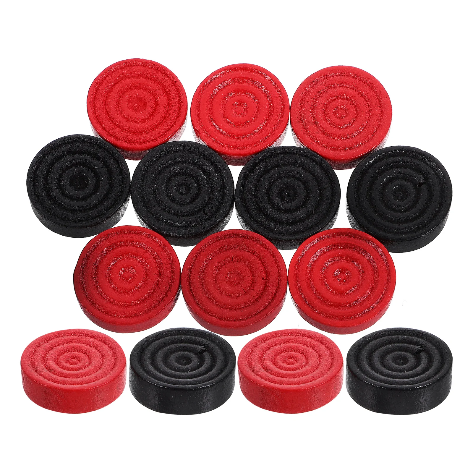 

24 Pcs Round Wooden Checker Pieces Smooth Lightweight Game Props Replacement Accessories Board Game Checkers Pine