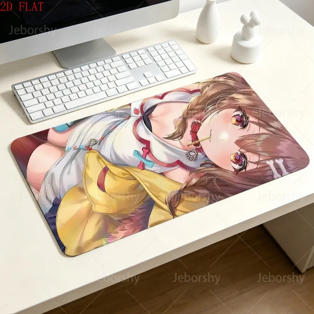 Hololive Inugami Korone Large Desk Pad Non-slip Gaming Mouse Pad For PC Laptop Room Decor