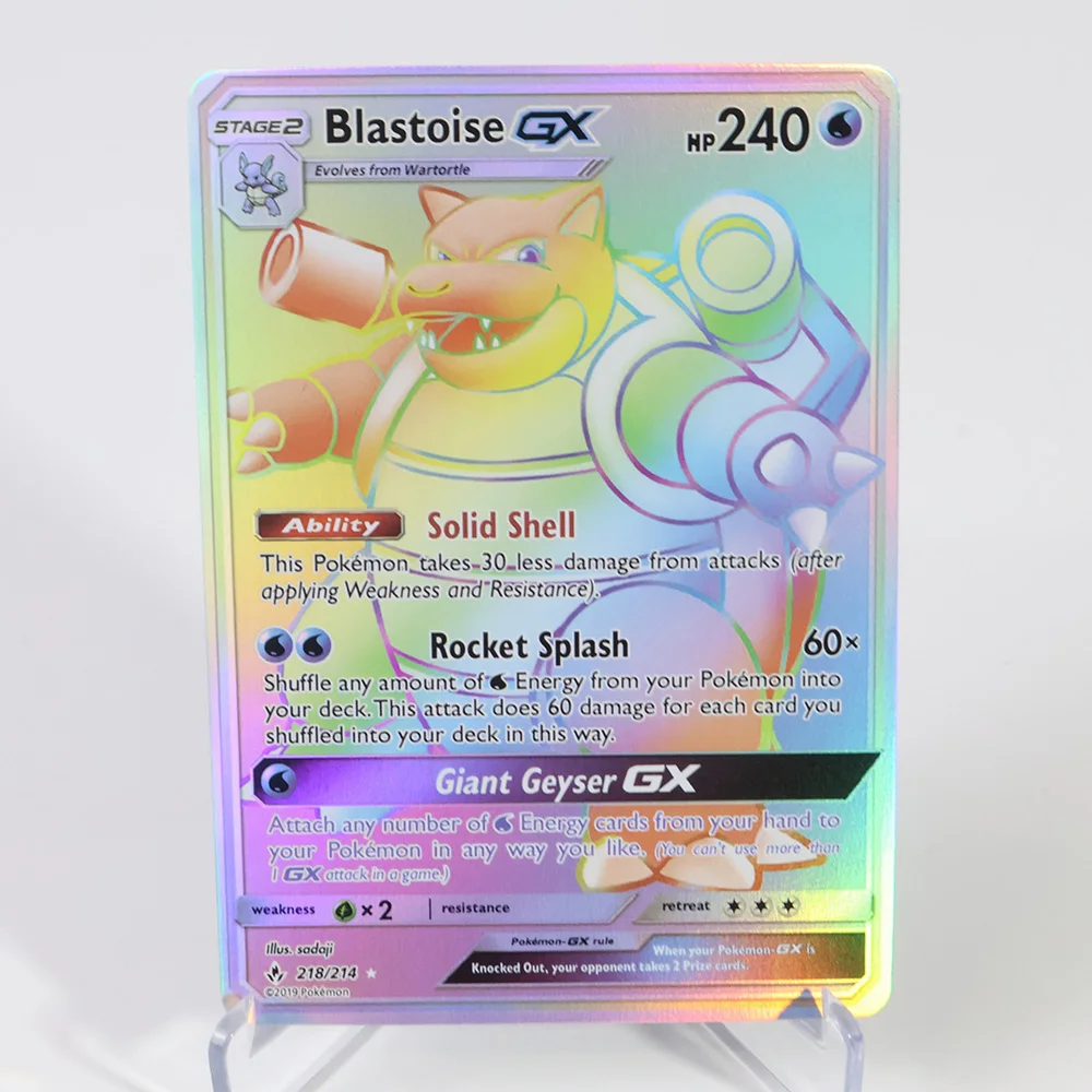 Holographic PKM Single Cards Charizard Tyranitar Blastoise GX PTCG Proxy Cards Lost Thunder Collection Battle Cards Toys Gifts