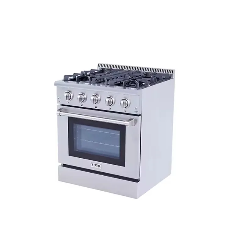 HRG3080 Gas Oven 4 Burner Freestanding All Gas Range Stainless Steel Body With The Cookers