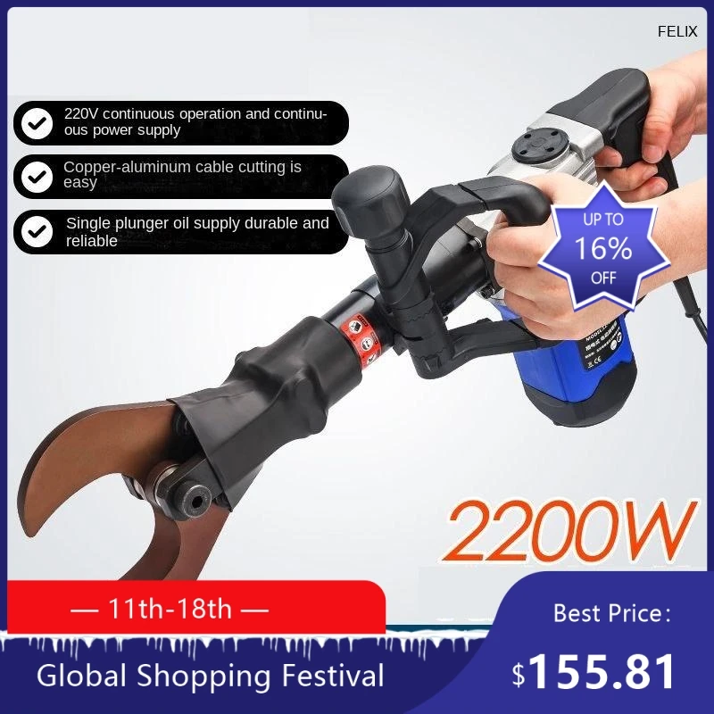 1908 Useful 2200W LZ-65 Electric Hydraulic Cable Cutter Plug-In Multifunctional Steel Strand Cutting Tool for Pli 922