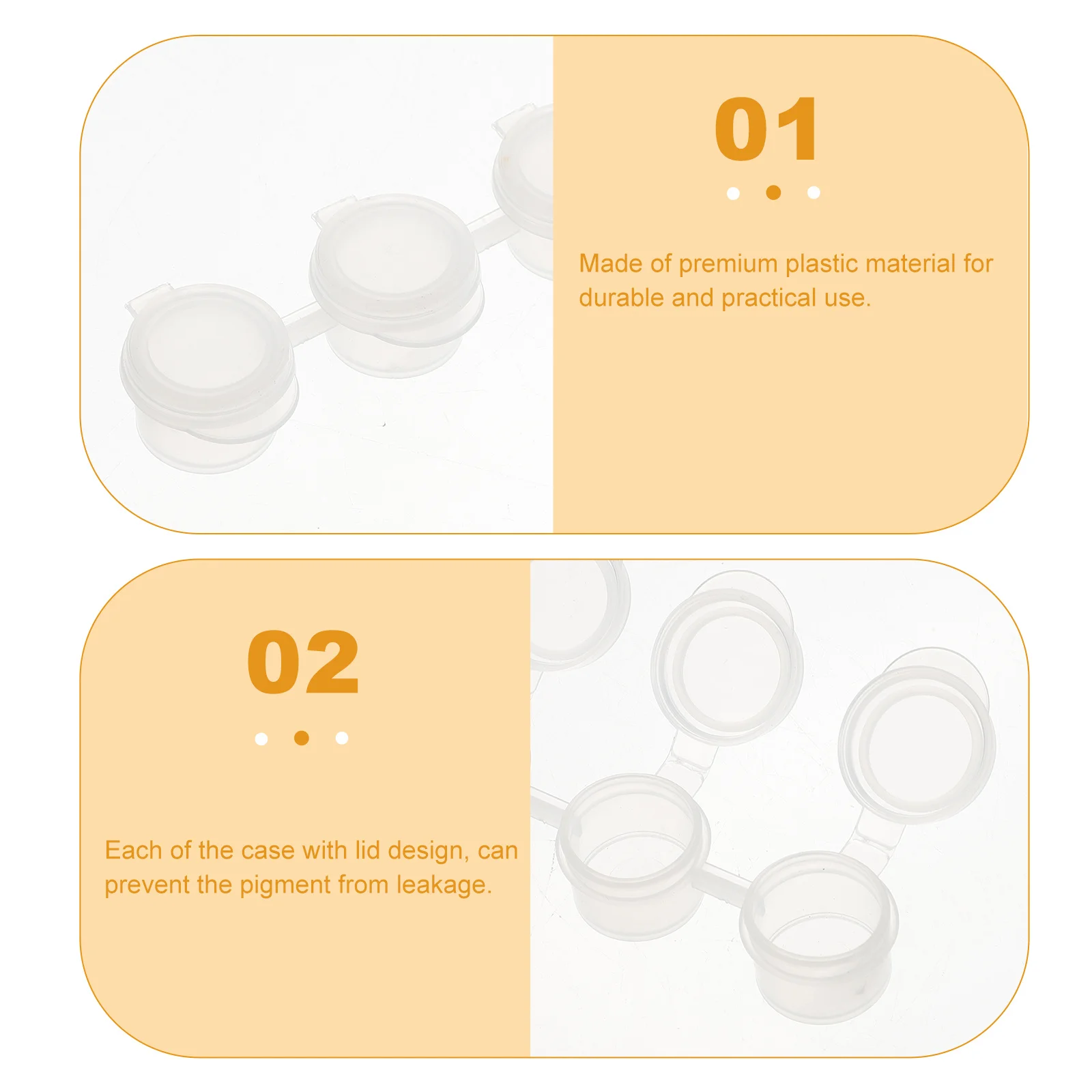 

40Pcs Empty Paint Pots Pod Strips 6-in-1 Plastic Storage Case Set for School Art Craft Projects Portable Clear Mini Painting