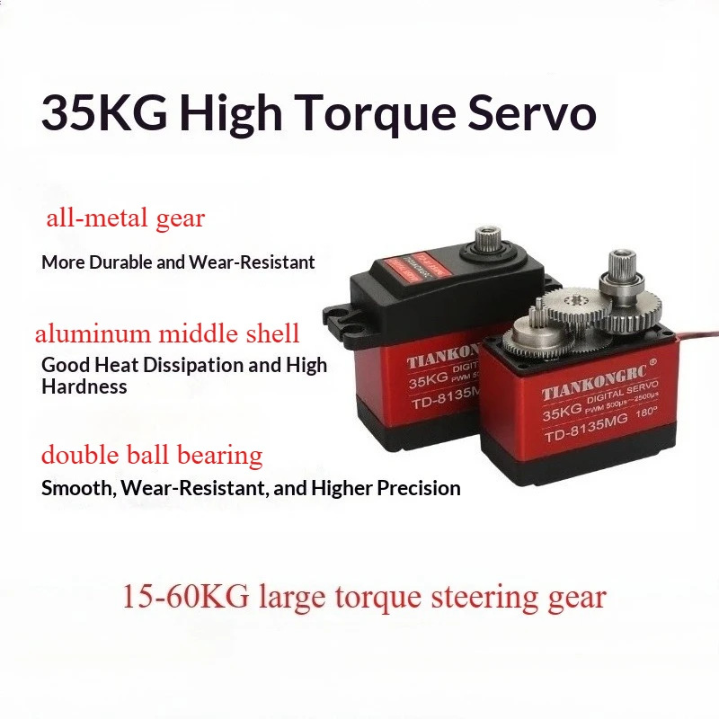 

20KG digital steering gear high torque metal shell 180 270 360 degree robot car model 8120