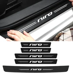 Carbon Fiber Decals for KIA NIRO Emblem Car Door Threshold Sill Anti Scratch Protector Stickers Film Waterproof Auto Accessories