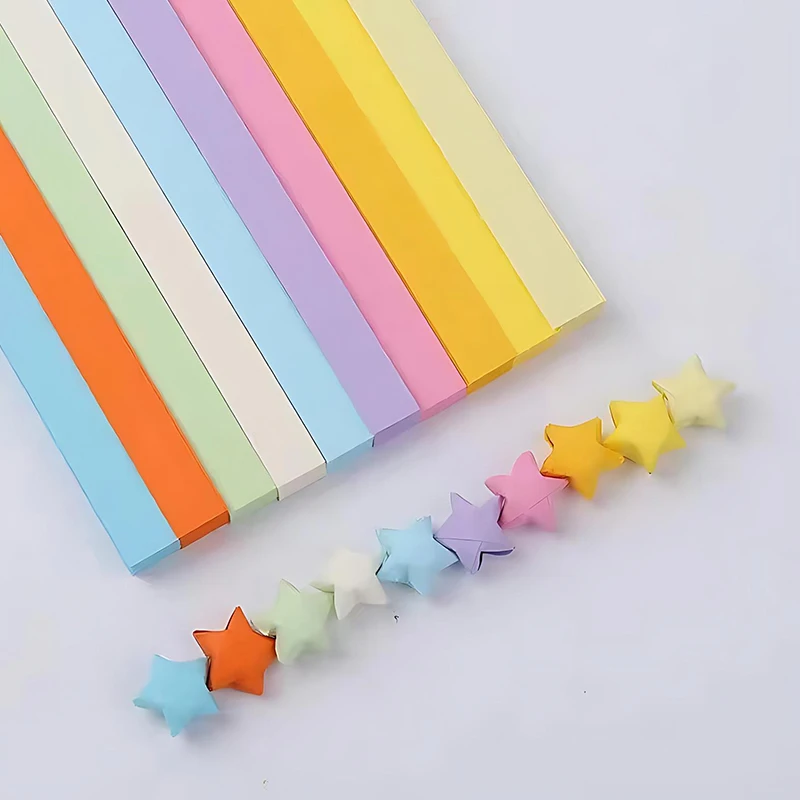 540Sheets/Set Star Origami Colorful Paper Double Side Light Rainbow Gradient  Color vailable Lucky Star Paper Craft Hand Art ZYF