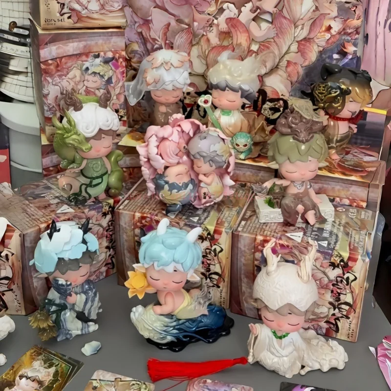 

В наличии новая глухая коробка серии Mimi в китайском стиле, загадочная коробка, милая модная фигурка ручной работы, украшение для рабочего стола, игрушки, подарки на день рождения