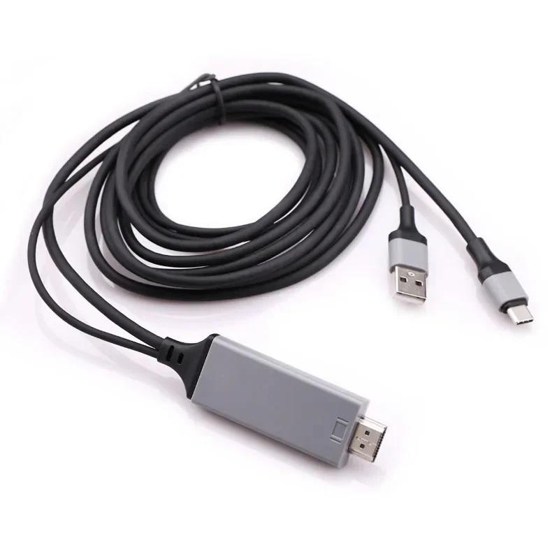 2M نوع C كابل أندرويد الهاتف إلى التلفزيون محول USB C فيديو رابط لسامسونج S25 S24 نوت 20 لهواوي P50 آيفون 15 16 قطعة