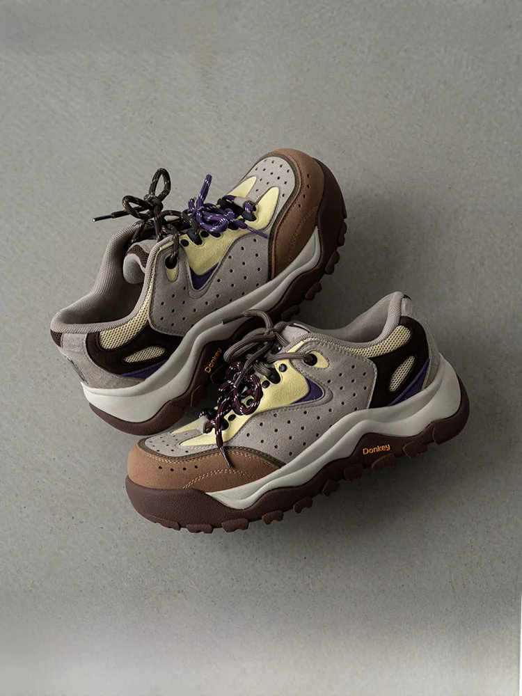 

Коричневые мужские уличные ботинки для скалолазания Brown Donkey, весенняя коллекция, в стиле Dad Shoes, спортивные, на толстой подошве, увеличивающие рост, повседневные, для мужчин и женщин
