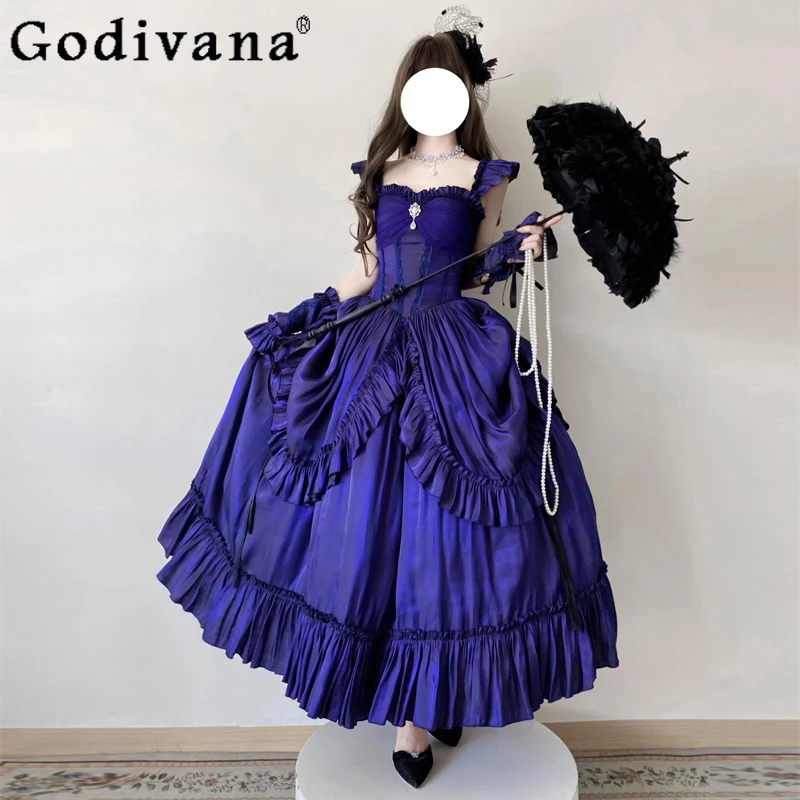 

Satin Lolita Evening Dress for Women High End Luxury Elegant Student Adult Dress Female Ceremony High School Graduation Dress
