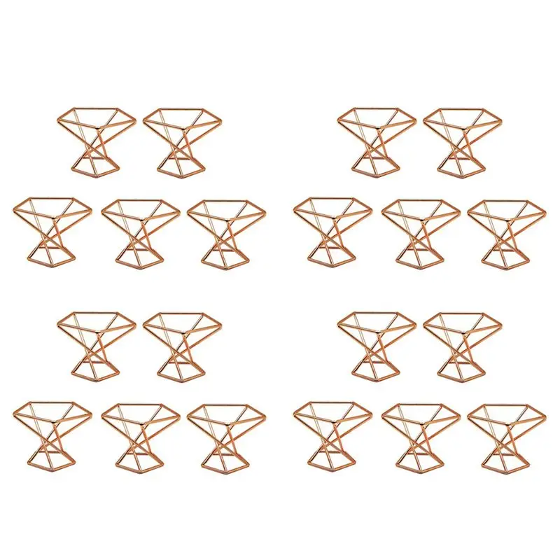 ABRE-Pack 20 حامل نباتات هوائية حامل نباتات الهواء Tillandsias عرض حاوية نباتية لتنقية الهواء حامل السرخس الهوائي، ذهبي وردي #1