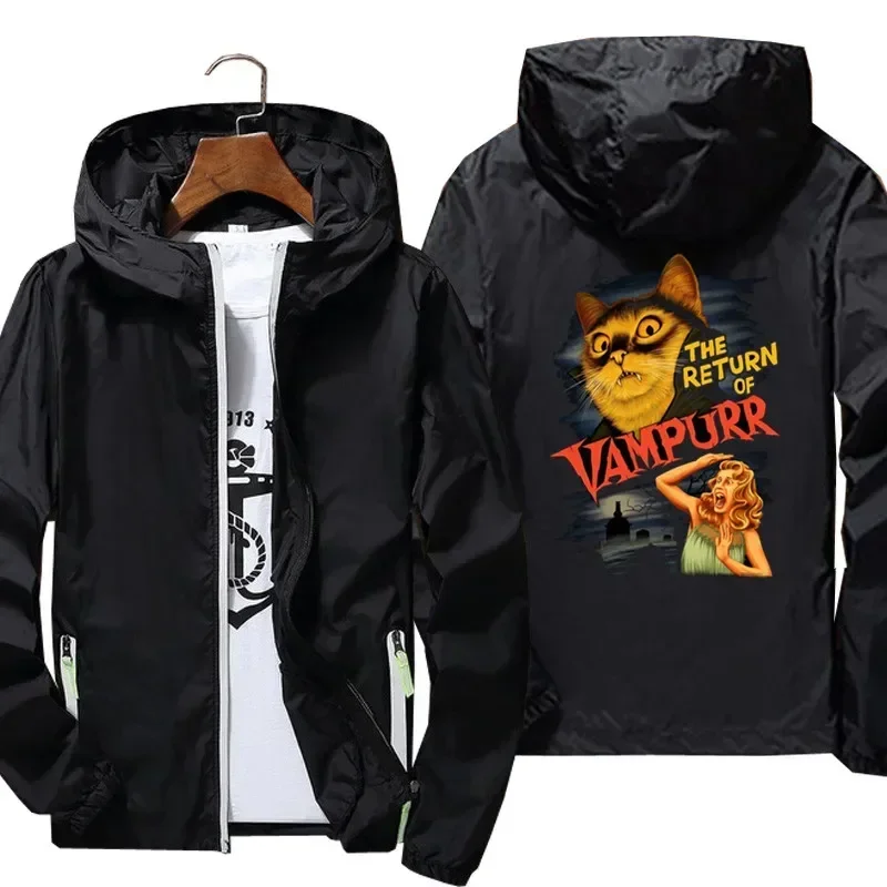 

2023 Spring Autumn Outdoor Casual Sports Thin Windbreaker Men Plus Size Coat Fashion Trend Hooded Unisex Zipper Halloween Jacket