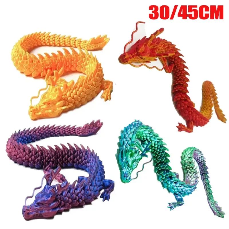 Hot 3D printed Chinese dragon Full body joints that can move Home furnishings and decorations are worth collecting creative toys