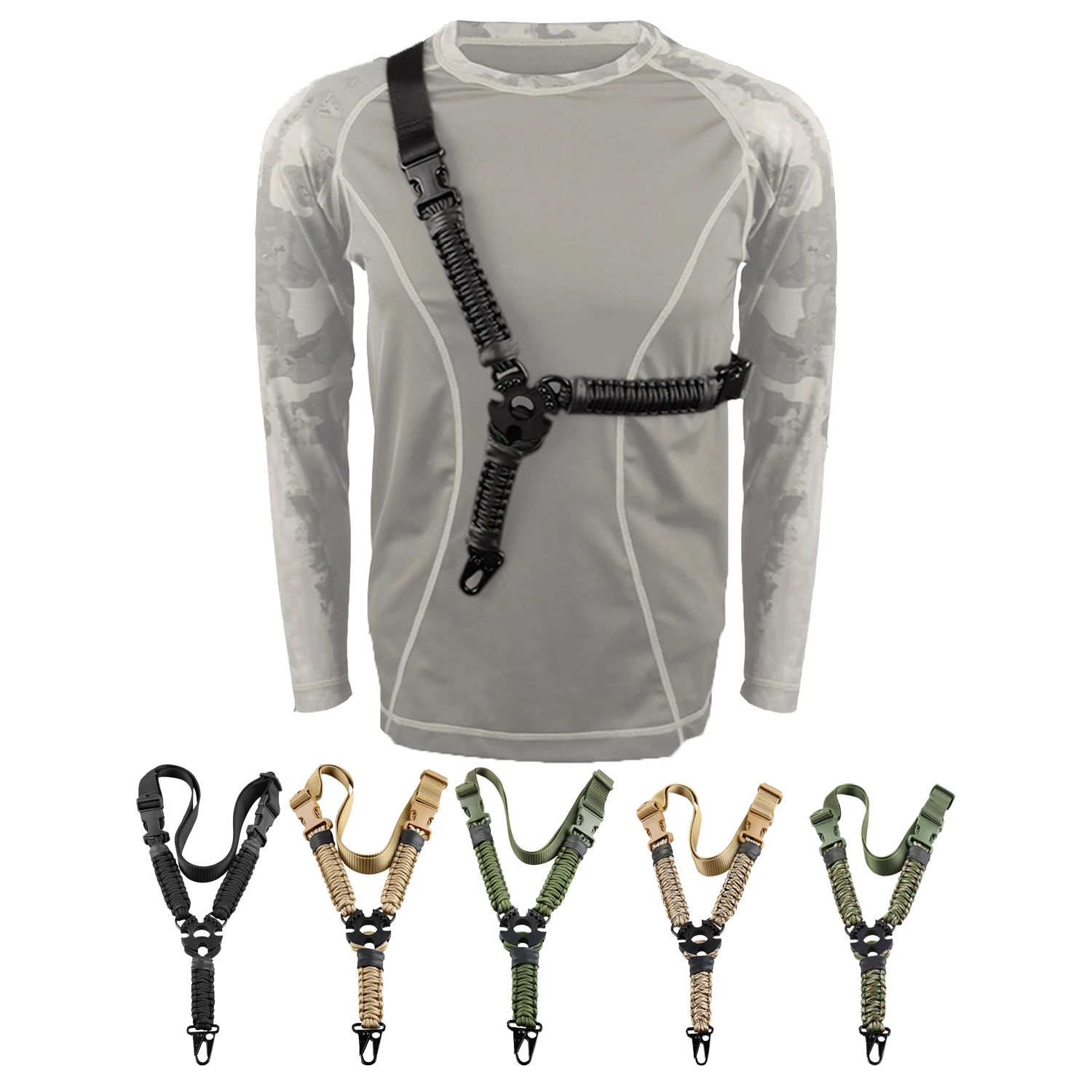 Nylon Single Point Gun Sling CS Tactical Diagonal Safety Gun Rope Multiuse Rifle Airsoft Slings Outdoor Adjust Shoulder Strap