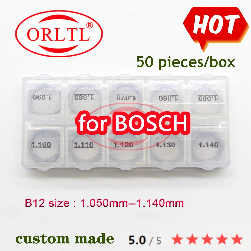 ORLTL NEW Common Rail Injector Adjustment Shims B12 :0.95mm--1.14mm FOR BOSCH 50 pieces / box