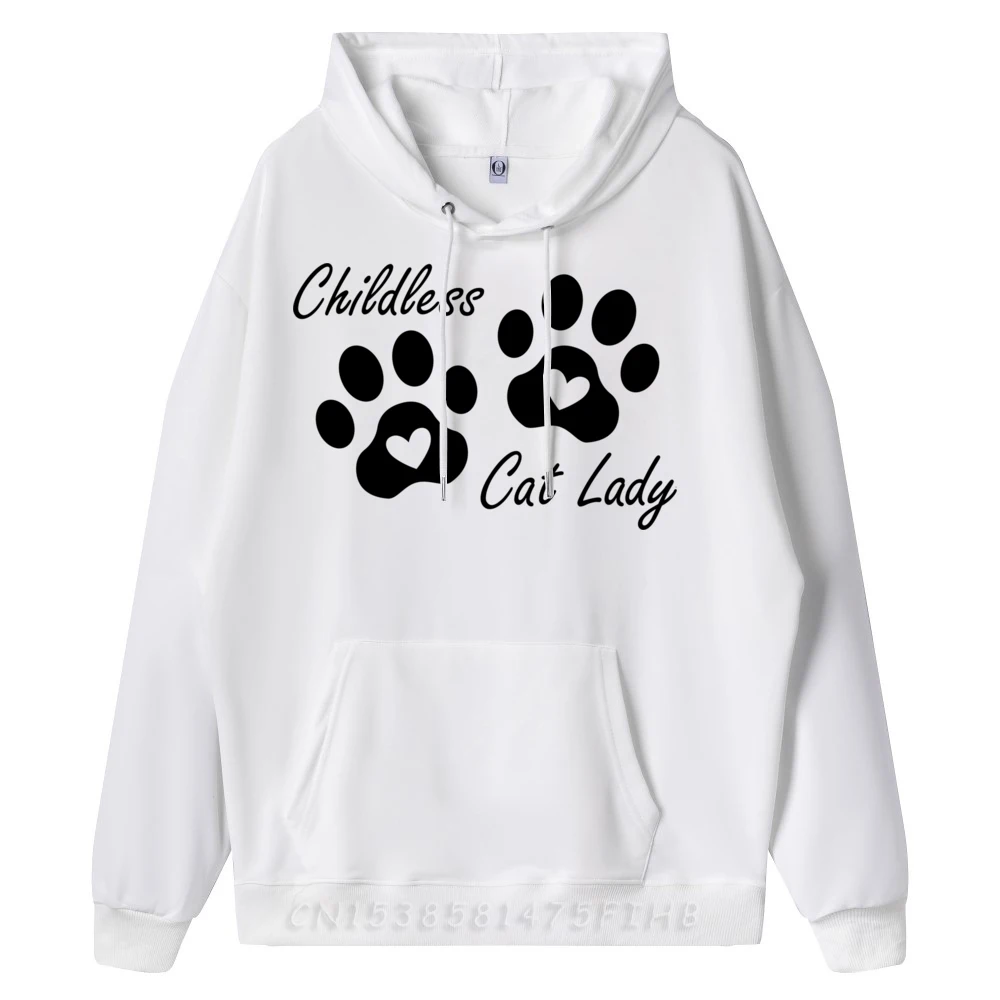 Cat Paws With Hart Childless Cat Lady Anime Sweatshirts Men's Shirt Crazy New In Hoodies & Sweatshirts Long Sleeve Men