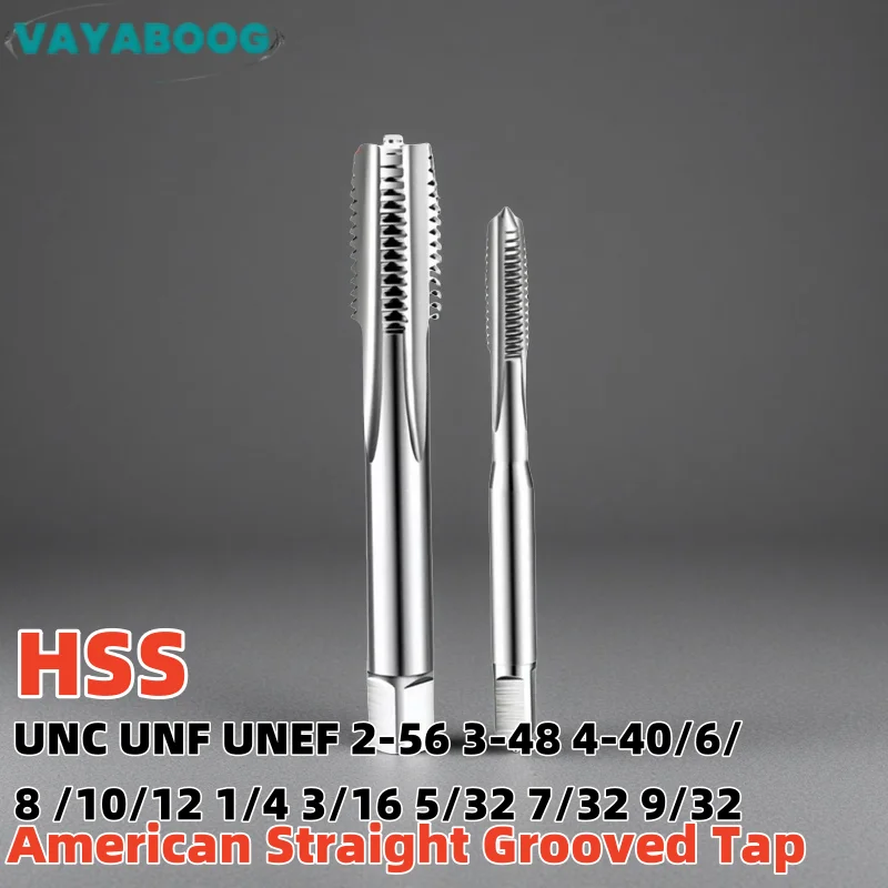 

1PCS HSS American Fine Straight Grooved Flute Tap UNC UNF UNEF 2-56 3-48 4-40 6 8 10 12 1/4 3/16 5/32 7/32 9/32 Right Hand taps