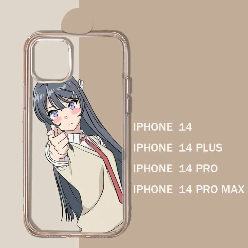 Bunny Girl Senpai Sakurajima Mai Phone Case Transparent soft For iphone 11 13 12 14 15 pro max mini plus