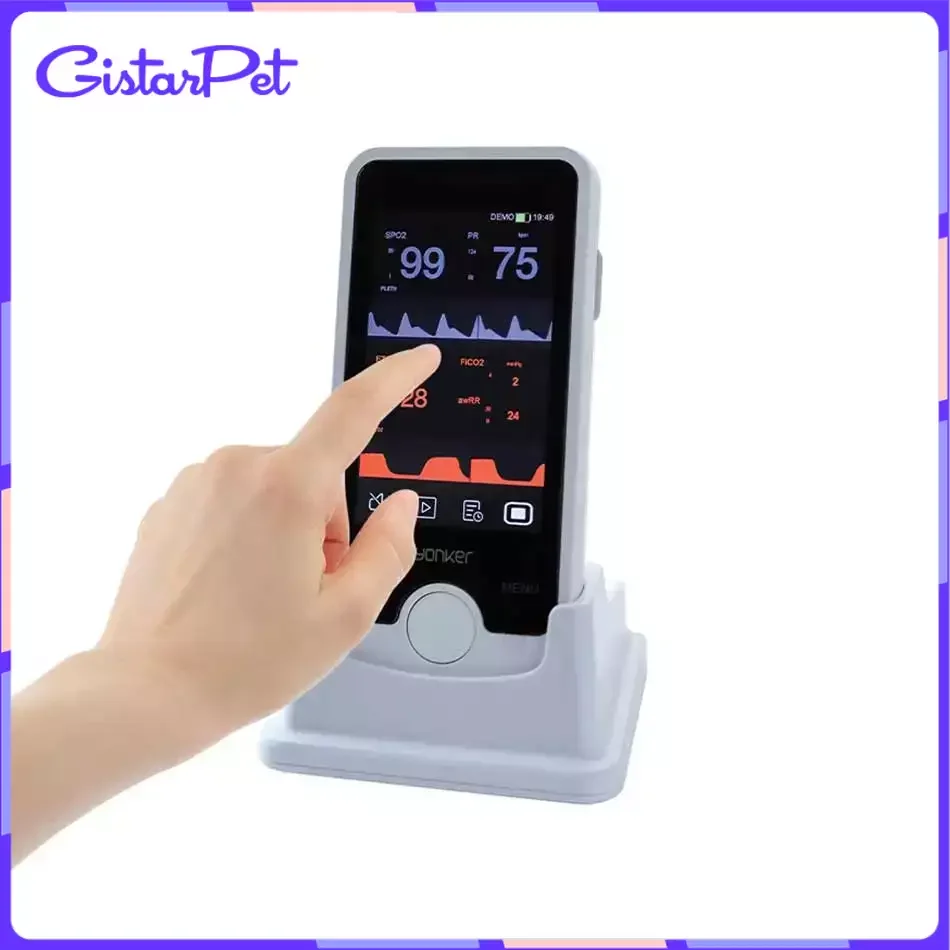 

GISTARPET Veterinary Pet Hospital NIBP/ETCO2 /SPO2/PR Diagnostic and Monitoring Equipment Portable Blood Oxygen Monitor