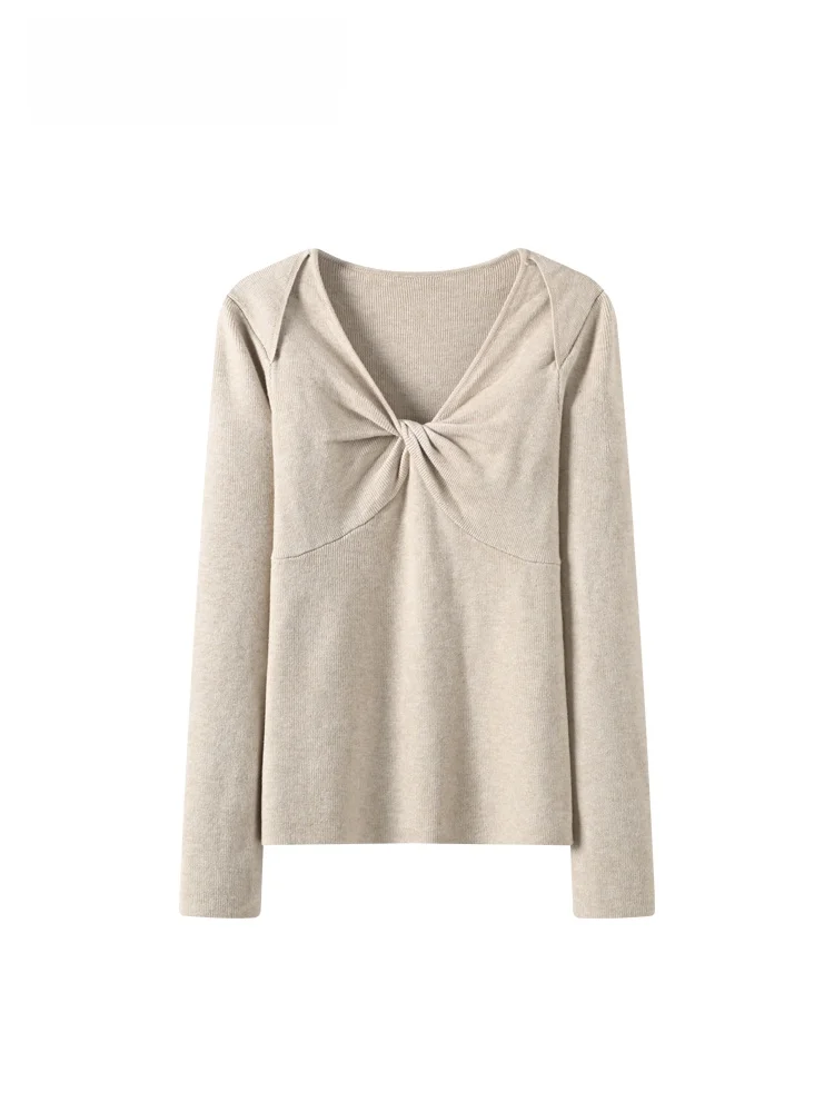 

plus Size Women's V-Ne Long Sve Knitwear Slimming Faionable Inner Wear Autumn Winter New Sle Cara CLUB Polyester Rayon