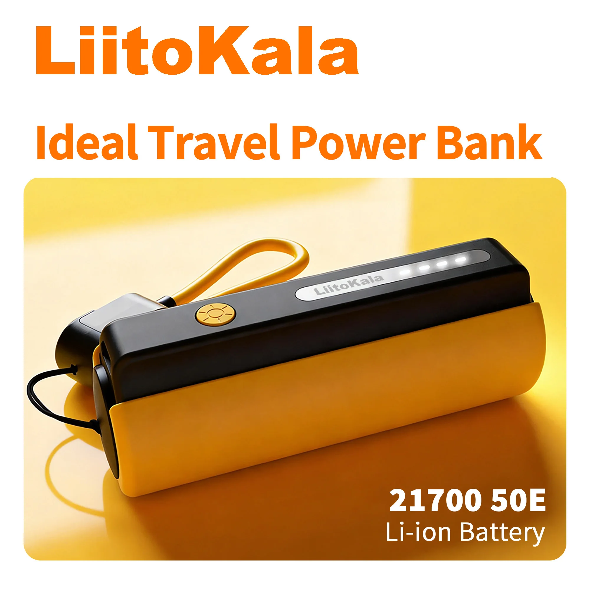 LiitoKala PB-E01 21700 5000mAh Power Bank Fast Charger Wireless Portable Charger 21700 Power Bank For iP 17 Spare Battery