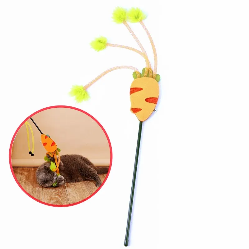 

Cat Toy Tassel Stick Cat Toys Interactive Feather Kitten Teaser Stick Butterfly Cats Teaser Cute Cats Toy with Bell Pet Products