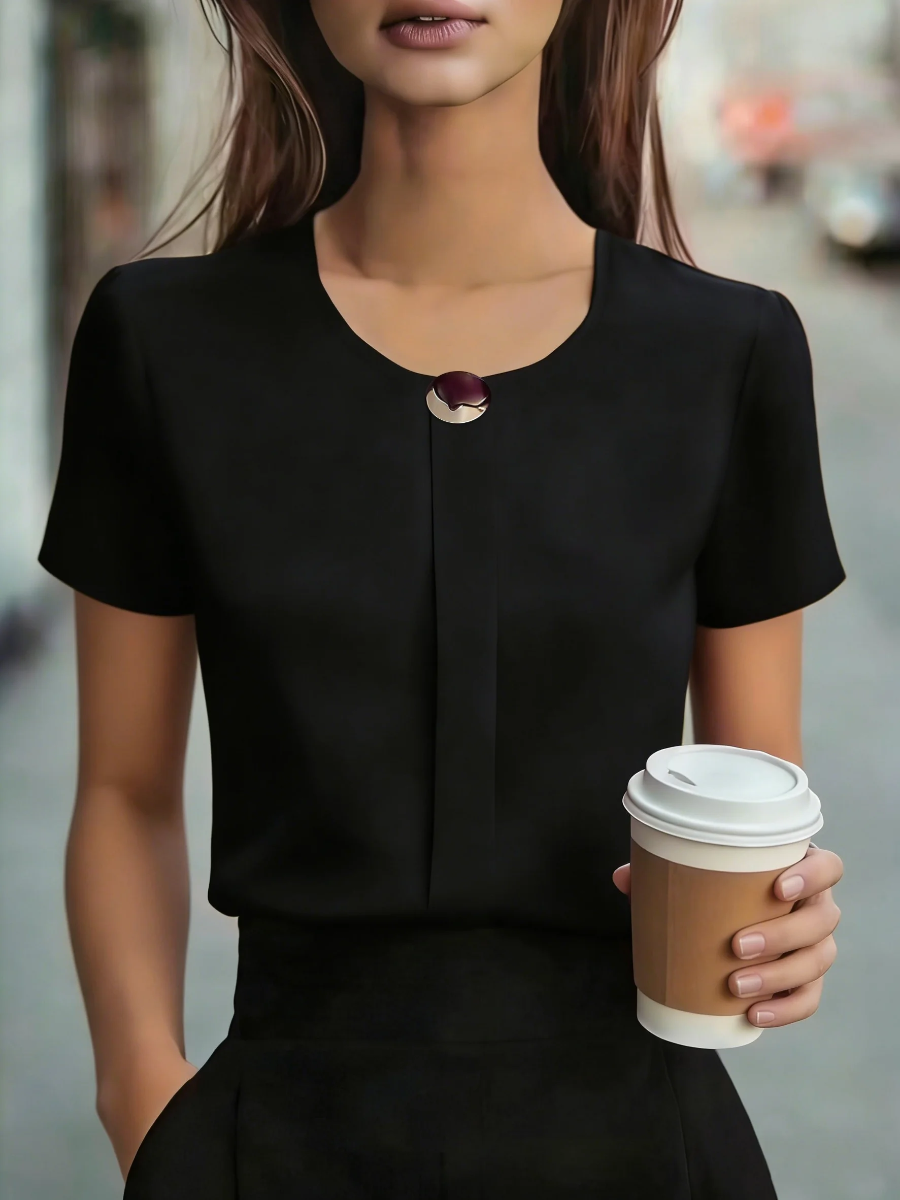 

Temperament Loose Woman Shirt Fashion Casual Blouse Elegant short Sleeve Woman Shirt Holiday Weekend Top