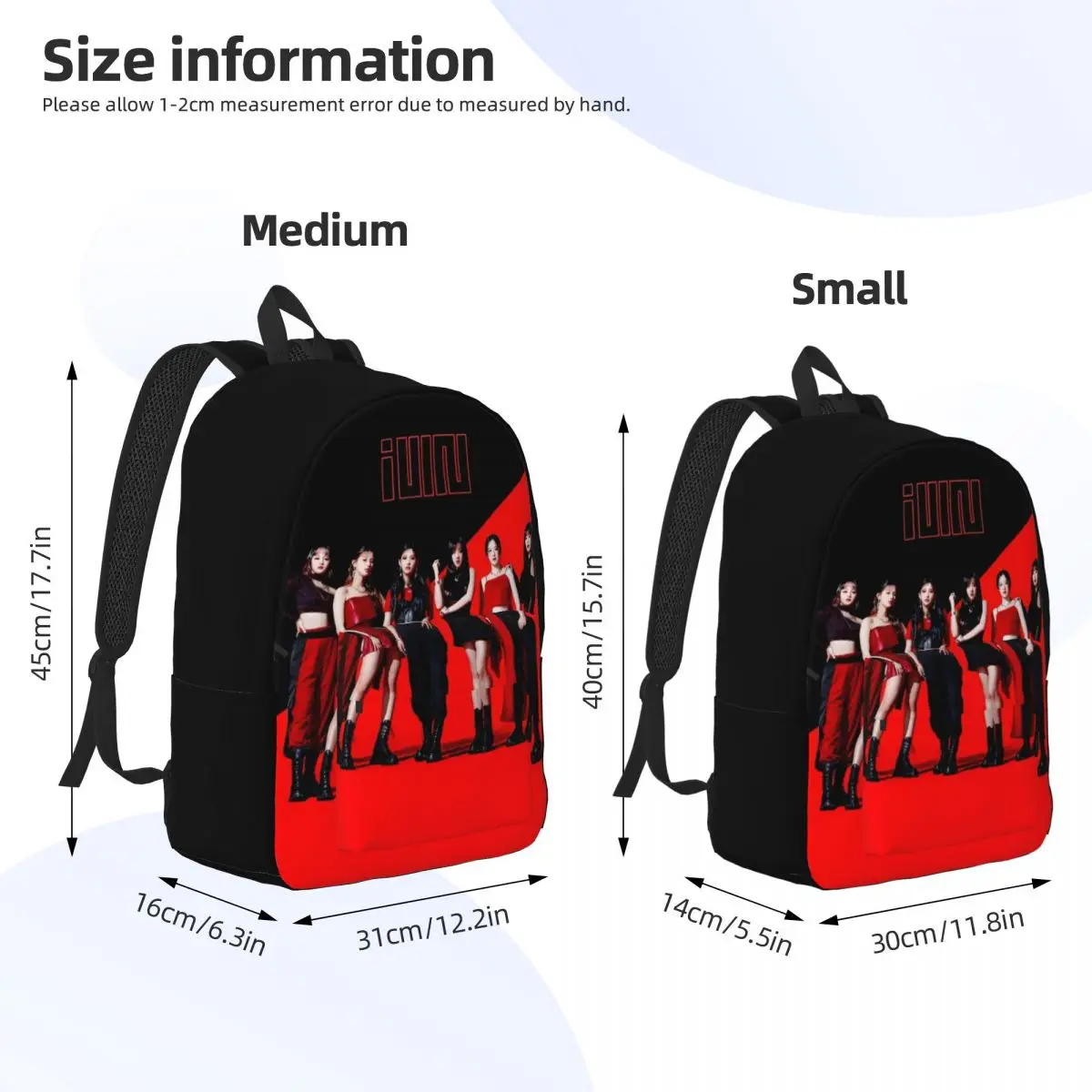 (G) mochila I-DLE adolescentes para hombres y mujeres, morral deportivo para estudiantes de negocios, Grupo k-pop, bolsas de lona universitarias