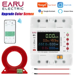 3P 100A Tuya WiFi Smart Bi-Directional Energy Power kWh Meter Leakage Over Under Voltage Protector Relay Switch Current Limit