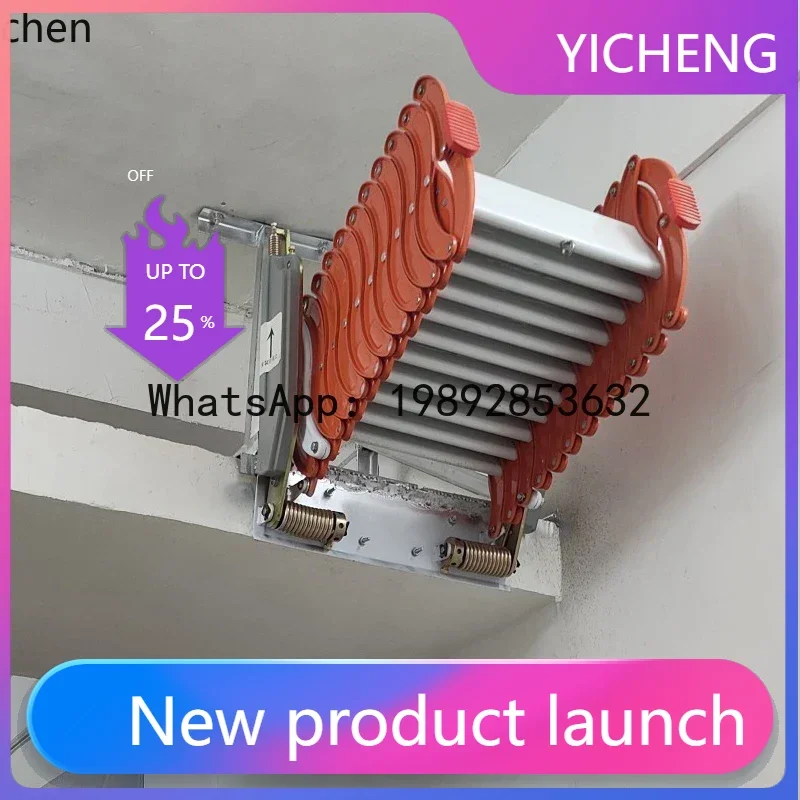 

JX telescopic staircase wall-mounted upturn folding shrink lift ladder indoor and outdoor