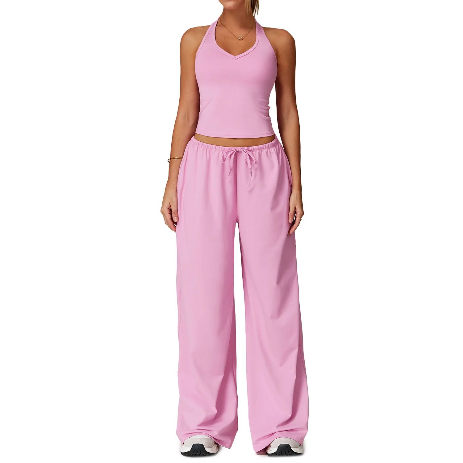 

Maxdutti Shaving Yoga Set Quick Drying Beautiful Back Suspender Sports Set Casual Running Fitness Suit Women's Two Piece Set