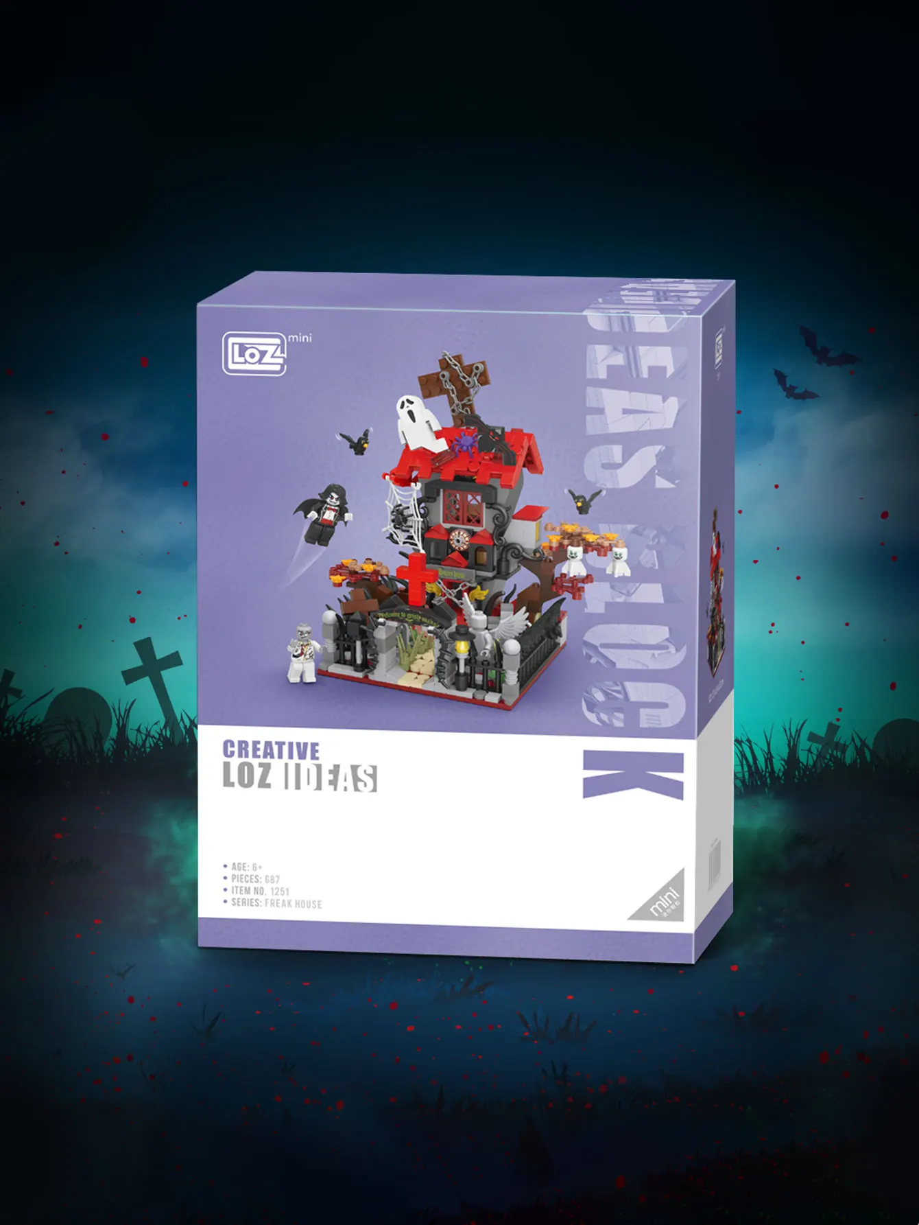 LOZ Mini Blocks Halloween Magic house Vampire Ghost DIY Assembly Building Block Toys For Xmas Gifts
