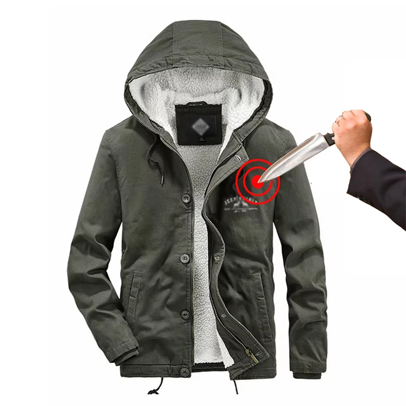 New Jacket Tactica Militar Tactico Self Defense Anti Stabbing Anti Cutting Safety Coat Flexible Invisible Winter fleece Clothin