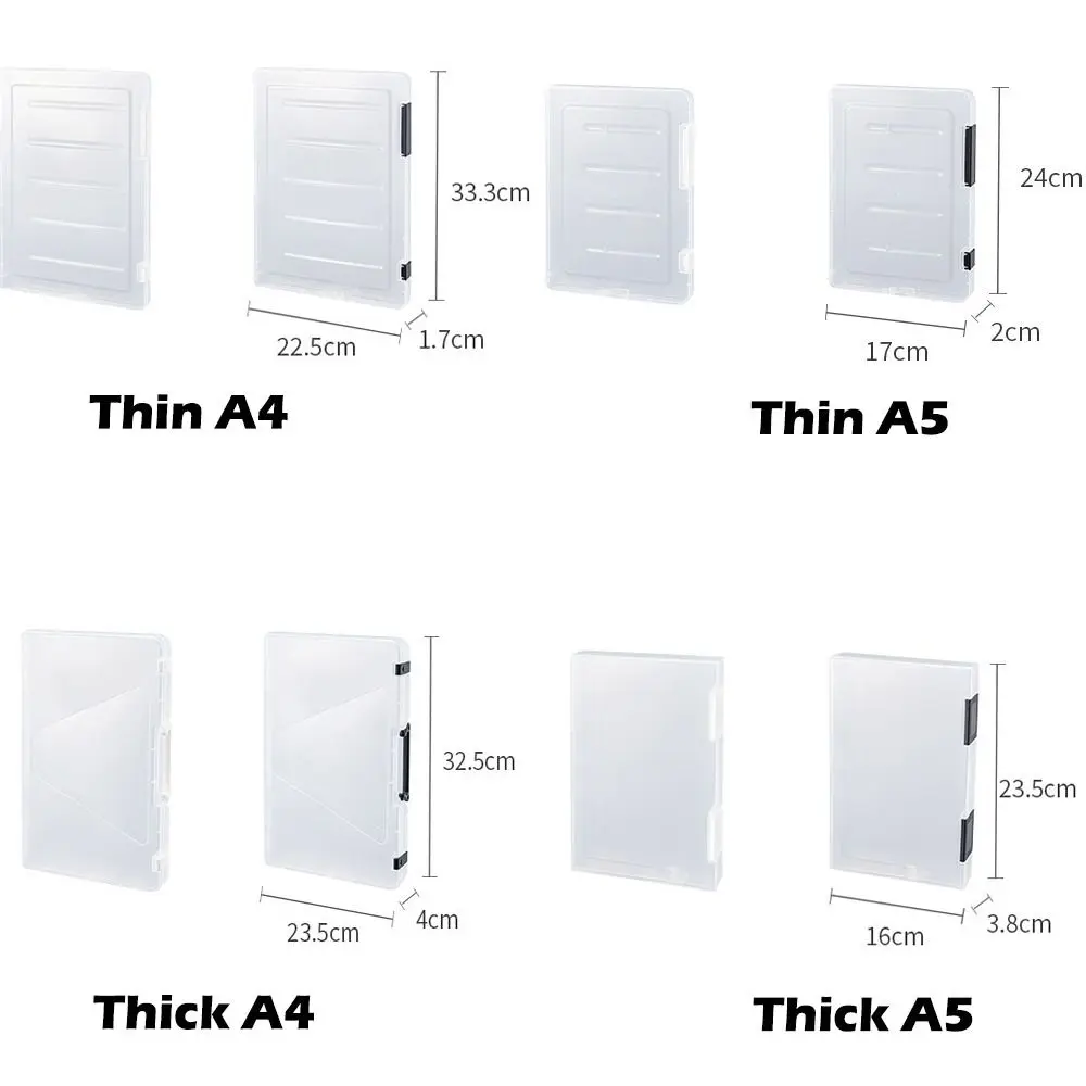 Caja de archivo A4 transparente, caja de plástico portátil para documentos, prueba a prueba de polvo, clasificación de papel, almacenamiento de archivos A4, nuevo