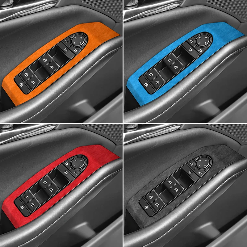 

Made of Alcantara For Mazda3 Axela Car Window Switch Lifter Control Panel Trim Frame Sticker Car Interior Tuning Accessories