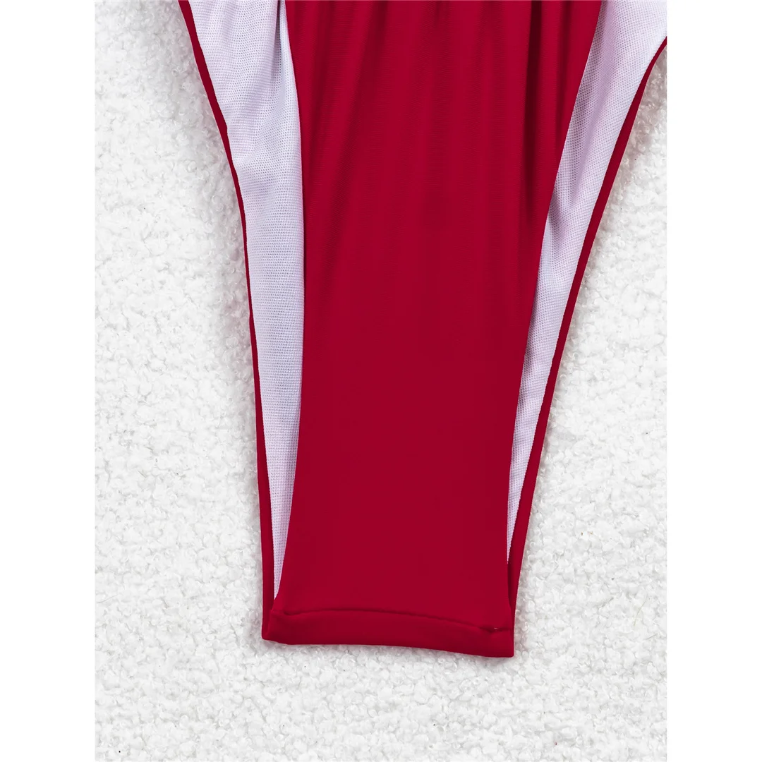 Perlen-Neckholder-Bikini mit hohem Beinausschnitt und Riemchen, Damen-Badebekleidung, zweiteiliger Bikini-Set, Badeanzug, Badebekleidung, Schwimmbikini V6290 – Detail 13