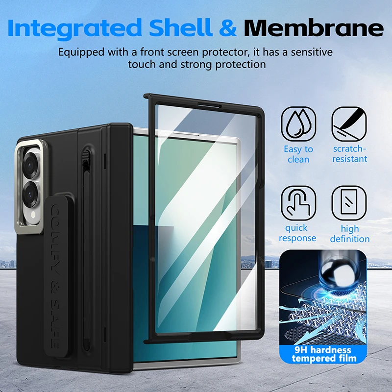Lens Stand Phone Case For Samsung Galaxy Z Fold 8 Ultra 7 6 5 4 3 Case With S Pen Slot Stylus Fold 7 Fold 8 Protector Cover