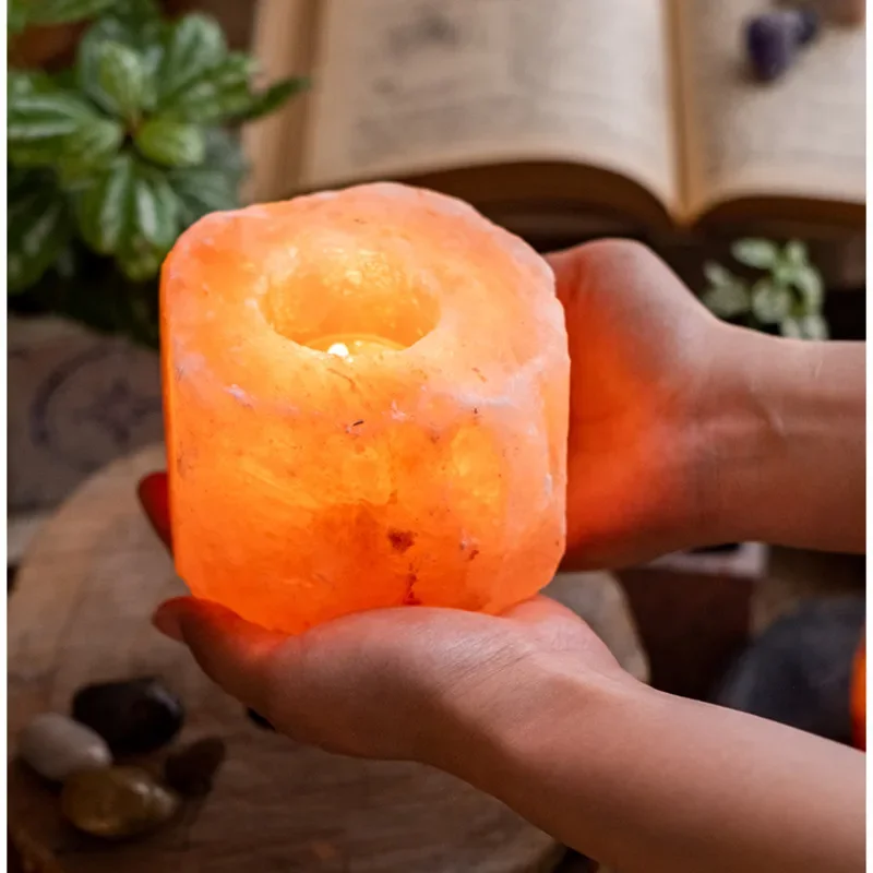Nordic Candle Stand Natural Rose Mineral Salt Incense Holder Romantic Dinner Candlelight Lamp Versatile Scene Decorative Gifts