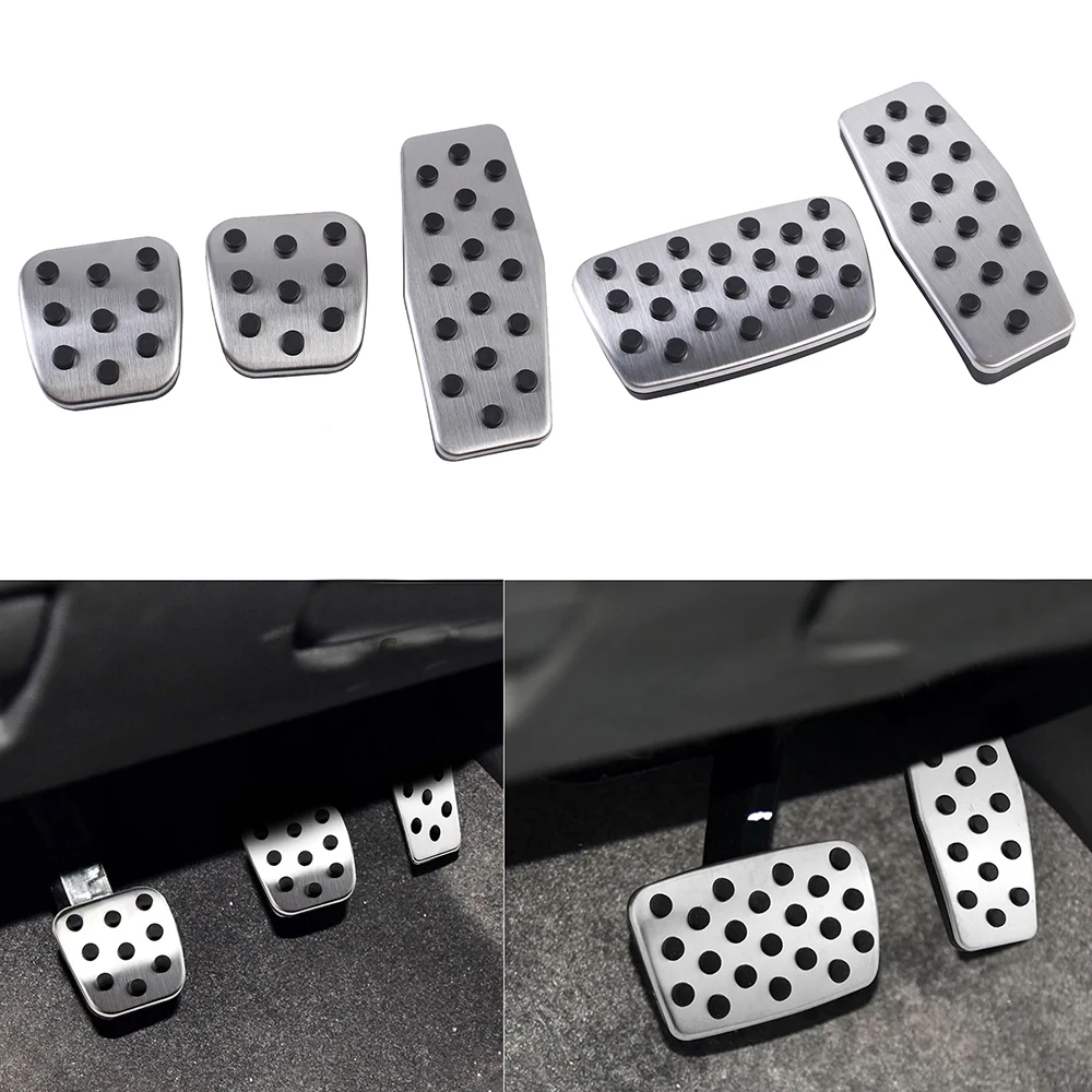Stainless Steel Foot Gas Brake Pedal Cover Kit for Cadillac XTS XT5 SRX GMC Terrain Buick Envision Regal Chevy Cruze Malibu 2pcs
