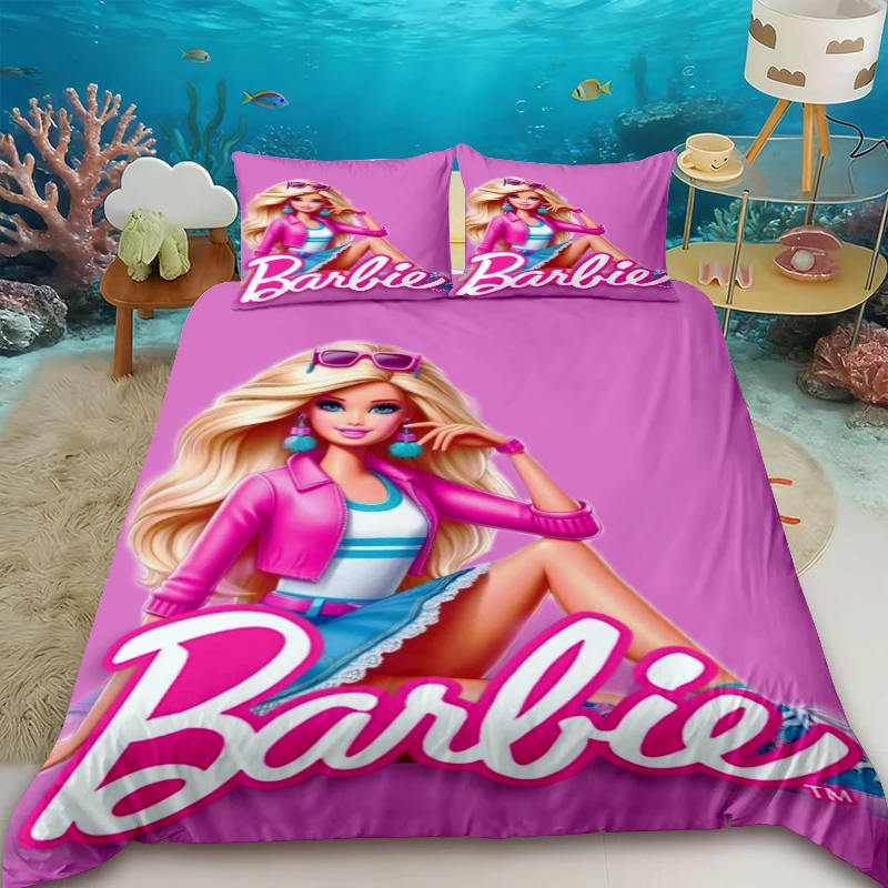 

Barbie pattern duvet cover, high-definition printing, durable, a gift for children and adults. single, double, large