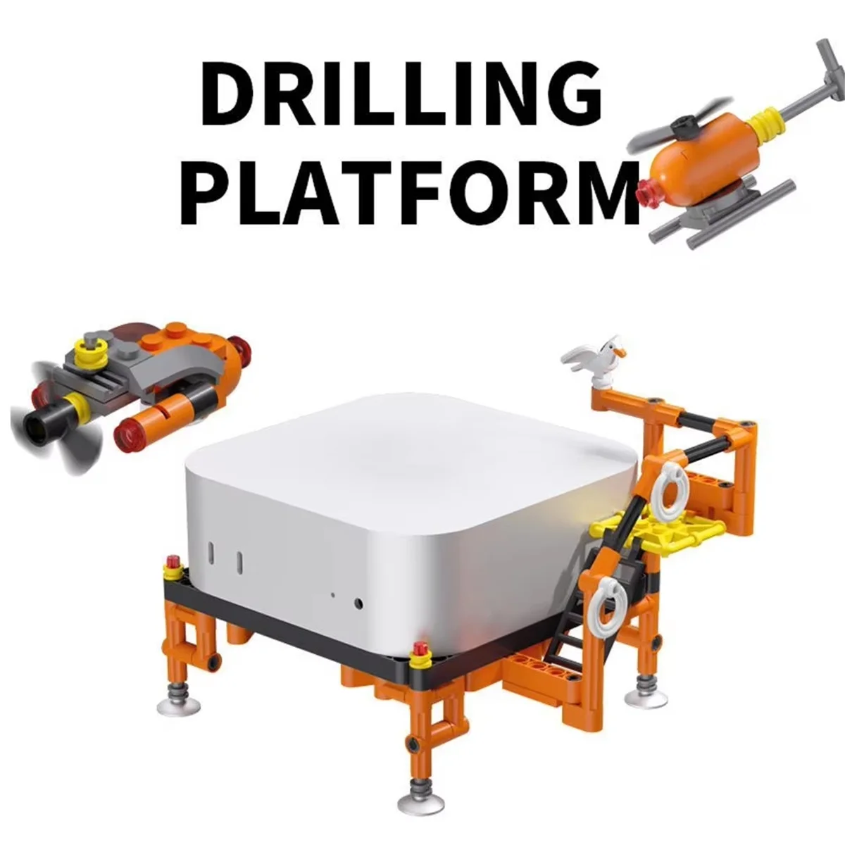 Building Block Host Stand for Mini / Pro Front Switch Button One-Click Power on Assembly Base for Mini