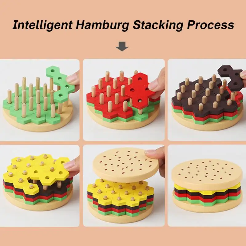 Wooden Stacking Toys Stacking Toy For Hand-Eye Coordination Pretend Play Boost Logical Thinking Parent-Child Interaction For