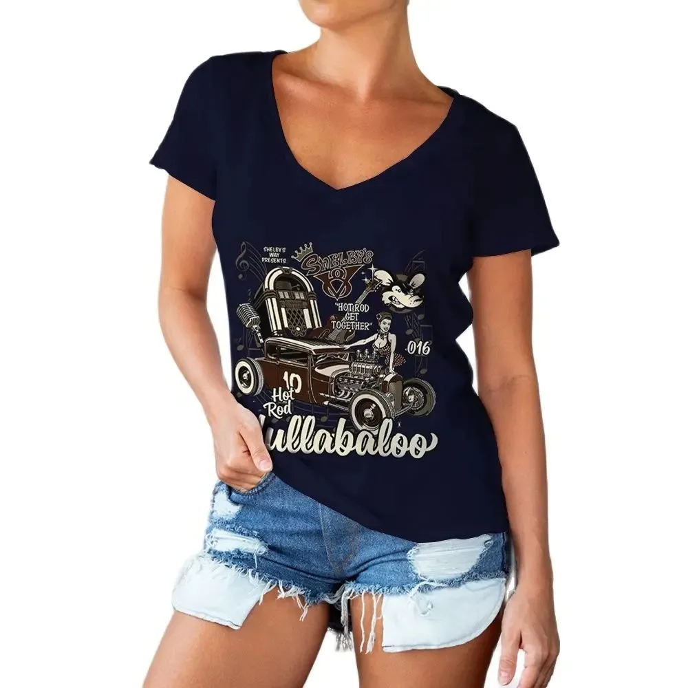 T-Shirt da donna Vintage Route 66 estiva t-Shirt stampate moda americana camicia a maniche corte oversize classica top abiti da donna