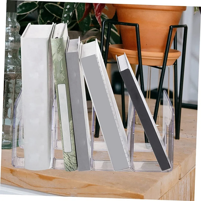 Bookends Folder Holder Transparent Bookend Folder For Desk Accessories Office Folders File Sorting Plastic Bookshelf File Holder