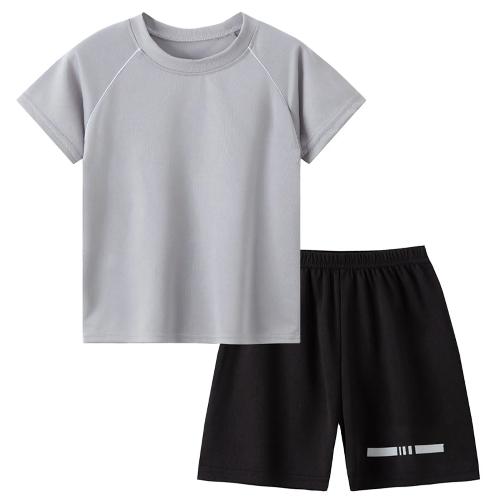 

Kids Boys Quick-Drying Mesh Tracksuit Sports Set Football Basketball Outfit Short Sleeve T-shirt with Shorts Running Sport Suits