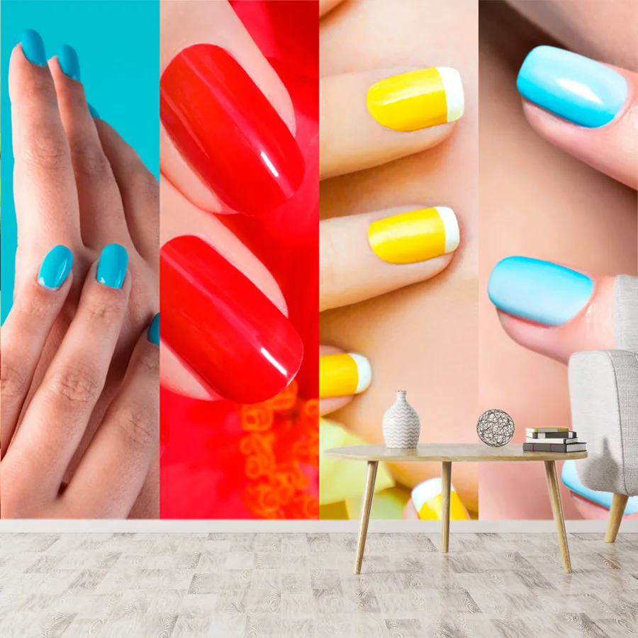 Custom Self Adhesive Vinyl Wallpapers for Living Room Decoration Wall Papers Home Decor SPA Nail Salon Beauty Store Sofa Mural