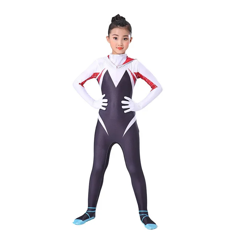 High Quality Superhero Spidermans Costume Bodysuit For Kids Adult Spandex Zentai Halloween Party Cosplay Jumpsuit 3D Style