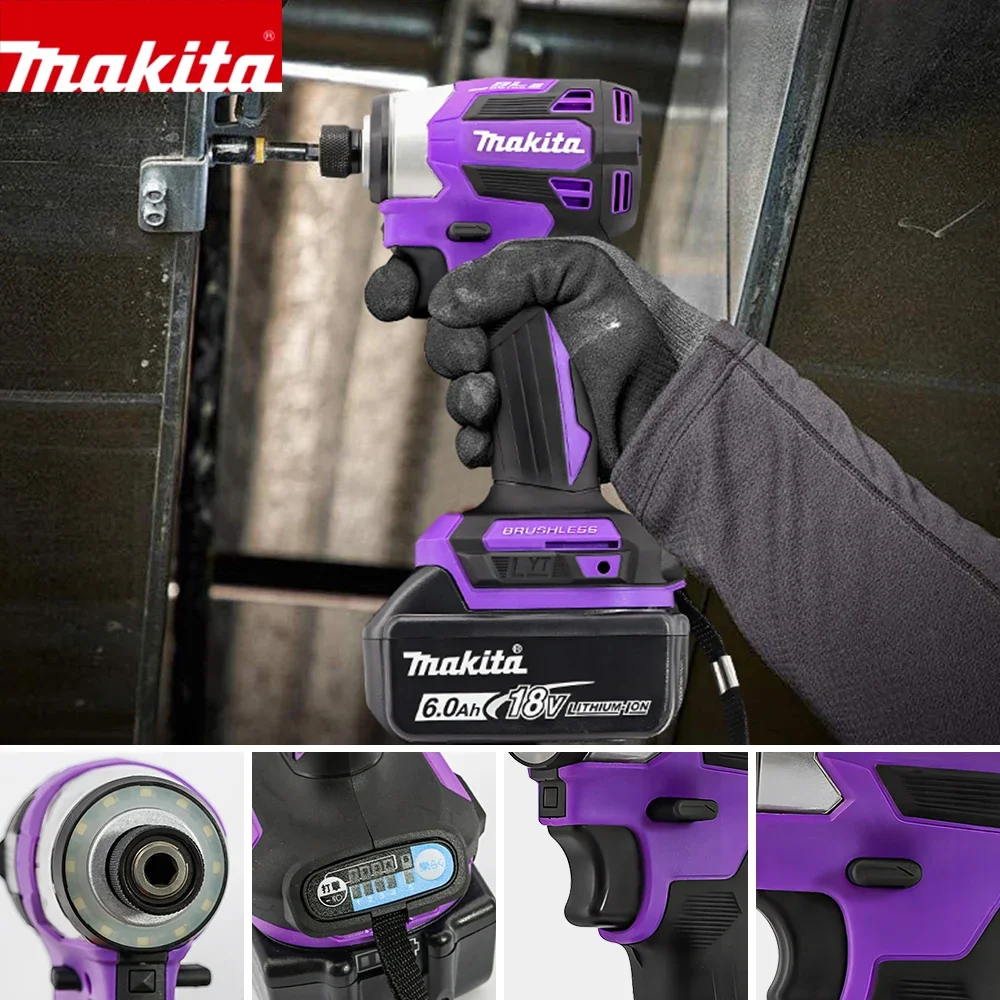 ماكيتا DTD173 18 فولت اللاسلكي فرش شنيور يعمل بالبطارية 180Nm الحفر الكهربائية مفك مع مصباح ليد أداة منزلية متعددة الوظائف