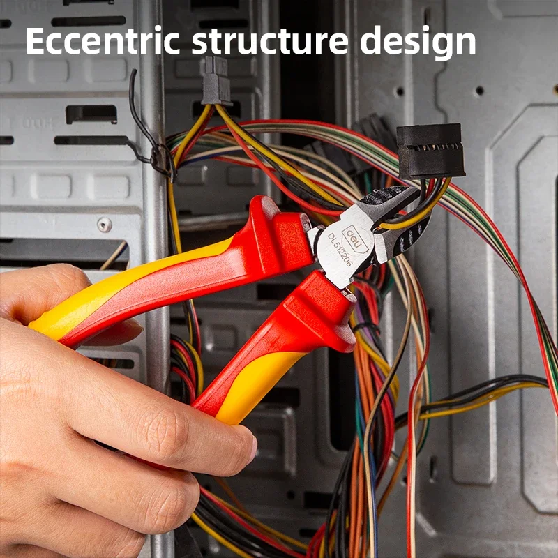 Deli 6 polegadas alicate de fio afiado grande abertura alicate de descascamento grau industrial economia de trabalho alicate eletricista doméstico
