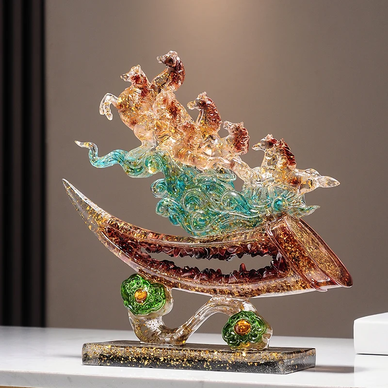Room Decor Horse Successful Sailing Decoration Sculpture Office Home Living Room Entrances TV Cabinets Desktop Decorations Gifts