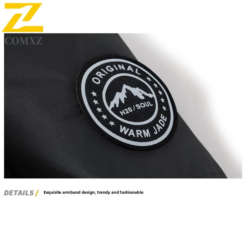 COMXZ الرجال المنتفخ الشتاء الكورية نمط يندبروف مقاوم للماء سميكة الحرارية أسفل سترة فضفاضة تناسب في الهواء الطلق معطف التخييم عادية